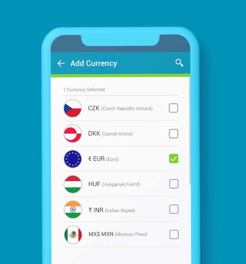 SendSpend add currency screenshot